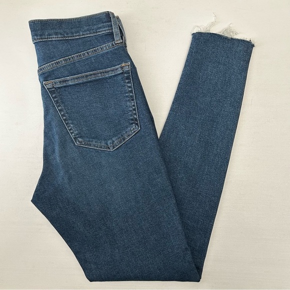 Topshop Jamie Skinny Jeans High Rise Ankle Cropped Raw Hem Blue Size 26 - Picture 11 of 12